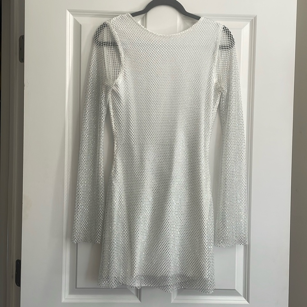 12th Tribe Anna Rhinestone Mesh Dress